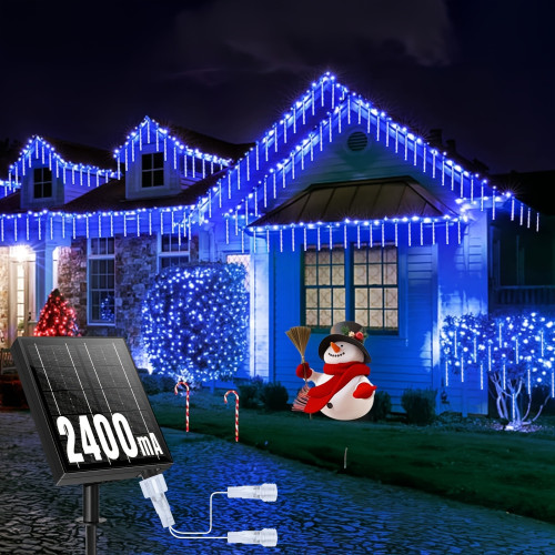 16 Tube Solar Meteor Shower Rain Lights, 400 LED Multicolor