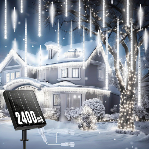 16 Tube Solar Meteor Shower Rain Lights, 400 LED Multicolor