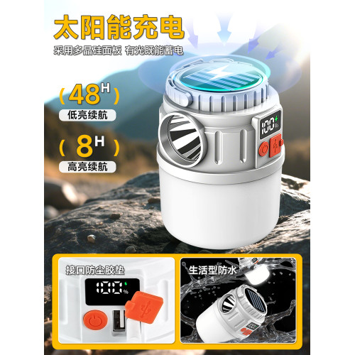 露營充電太陽能戶外超長續航夜市照明燈擺攤地攤帳篷停電應急家用