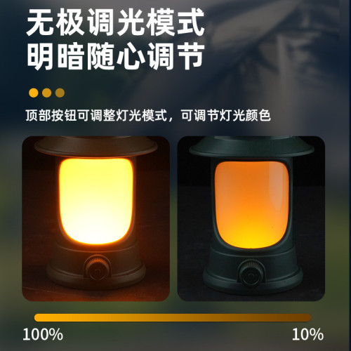 戶外可攜式手提式太陽能露營燈暖白雙色掛燈USB充電家用照明帳篷燈