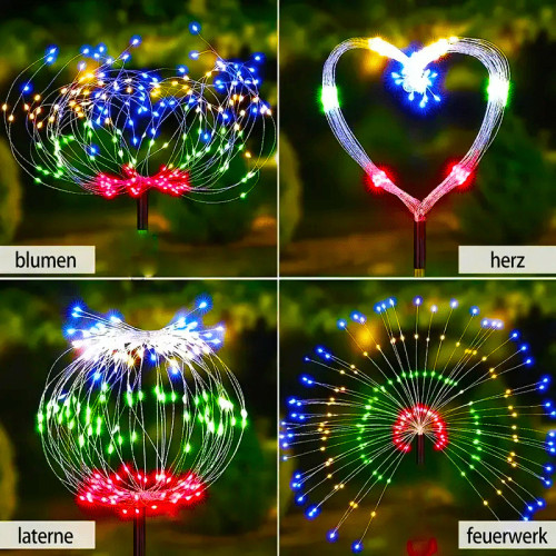 8 Pack Solar Firework Stake Lights, Outdoor Garden Decor,