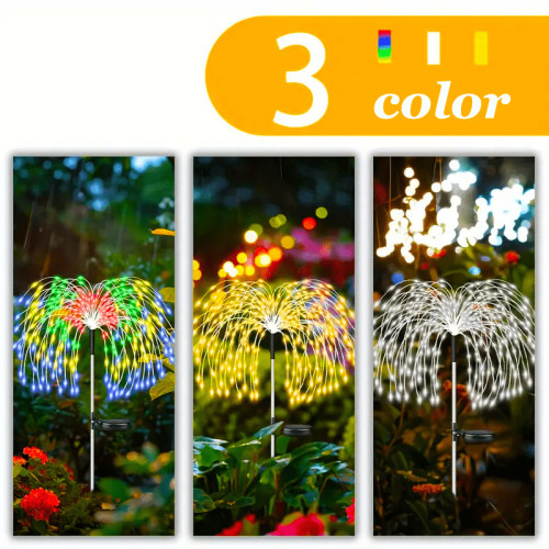 8 Pack Solar Firework Stake Lights, Outdoor Garden Decor,