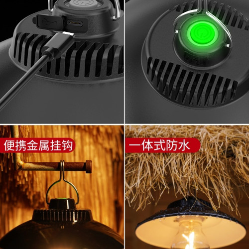 復古戶外露營燈氛圍感照明超長續航野營帳篷天幕營地充電led掛燈