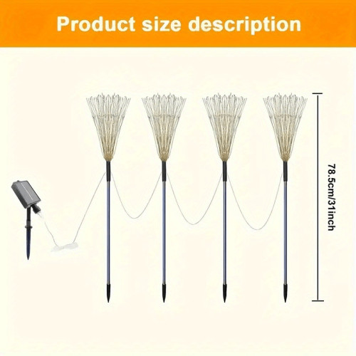 4PCS Outdoor Lights, Solar Lights Outdoor Garden 240/320LED