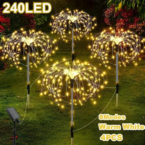 4PCS Outdoor Lights, Solar Lights Outdoor Garden 240/320LED