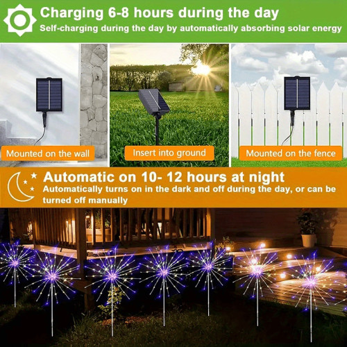 4PCS Outdoor Lights, Solar Lights Outdoor Garden 240/320LED