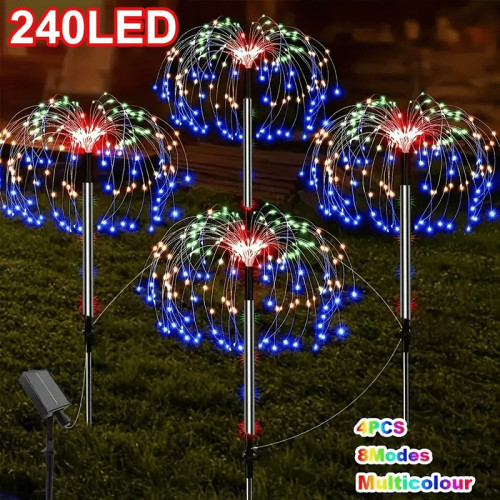 4PCS Outdoor Lights, Solar Lights Outdoor Garden 240/320LED
