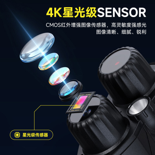 爆品夜視儀戶外5W紅外4k高清雙目望遠鏡晝夜兩用數碼