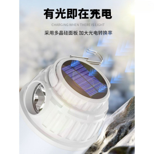 太陽能露營燈夜市擺攤照明停電應急燈充電超長續航戶外帳篷燈掛燈
