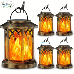 Hanging Solar Lanterns Lights Outdoor, Flickering Flames