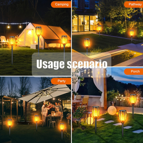 8 Pack Solar Torch Lights Outdoor, Dancing Flickering Flame