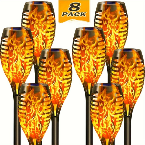 8 Pack Solar Torch Lights Outdoor, Dancing Flickering Flame