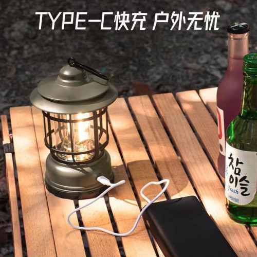 戶外露營燈帳篷野營led氛圍復古馬燈營地照明超長續航掛式