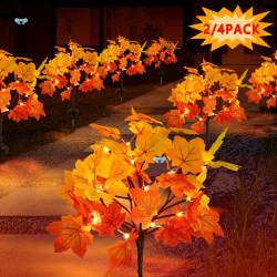 2 Pack/4 Pack Solar FAll Lights for Outdoors, Autumn