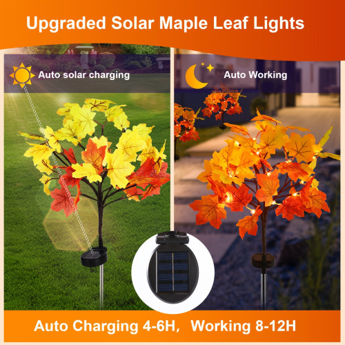 2 Pack/4 Pack Solar FAll Lights for Outdoors, Autumn
