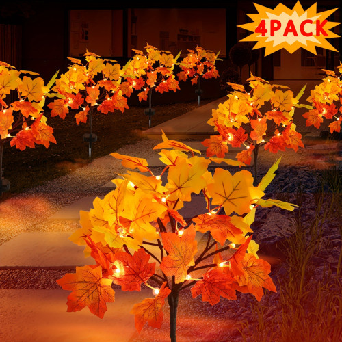 2 Pack/4 Pack Solar FAll Lights for Outdoors, Autumn