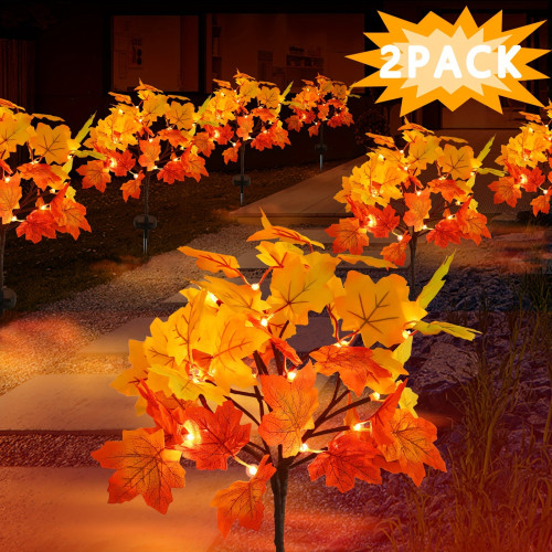 2 Pack/4 Pack Solar FAll Lights for Outdoors, Autumn