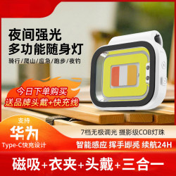 初容磁吸頭燈隨身可攜式照明燈強光超亮工作燈戶外釣魚感應手電筒