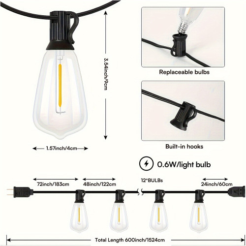 Shatterproof LED Outdoor String Lights Weather Resistant3