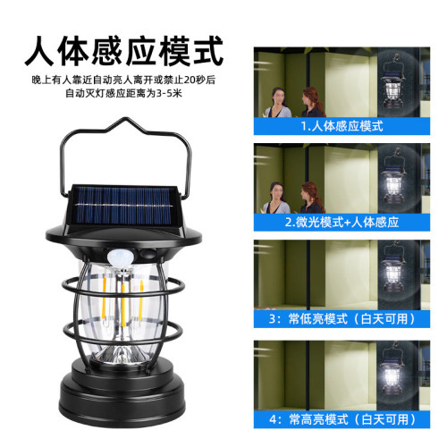 新款太陽能露營燈戶外防水庭院燈Type-c充電家用可戶外野營燈