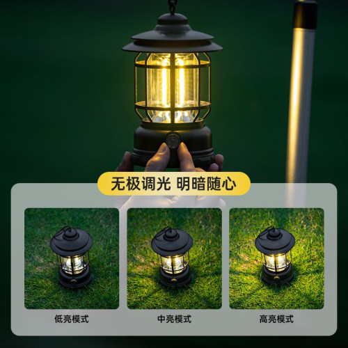 戶外露營燈充電野營氛圍燈復古帳篷燈超長續航手提馬燈應急照明燈