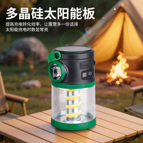 新款數字顯示太陽能燈驅蚊燈USB充電可攜式應急燈露營燈鎢絲燈