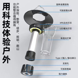 多功能戶外露營燈超長續航充電式營地燈手提立地式超亮馬燈防水廠