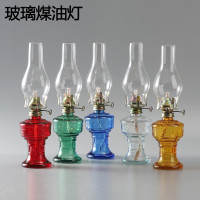復古玻璃煤油燈馬燈老式玻璃燈長明燈裝飾燈擺件氛圍單個盒裝