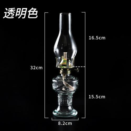 復古玻璃煤油燈馬燈老式玻璃燈長明燈裝飾燈擺件氛圍單個盒裝