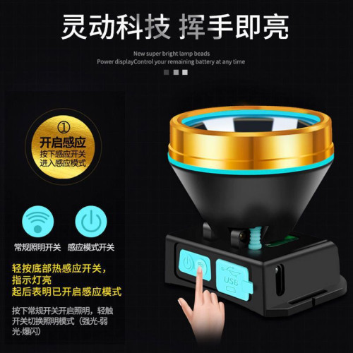 頭燈強光可充電戶外遠射3000超亮頭戴式手電筒米氙氣夜釣礦燈