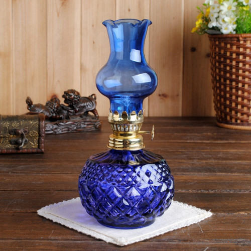 玻璃煤油燈情侶浪漫燈用油 家用 新房入夥水晶燈圓體酥油燈供彿燈