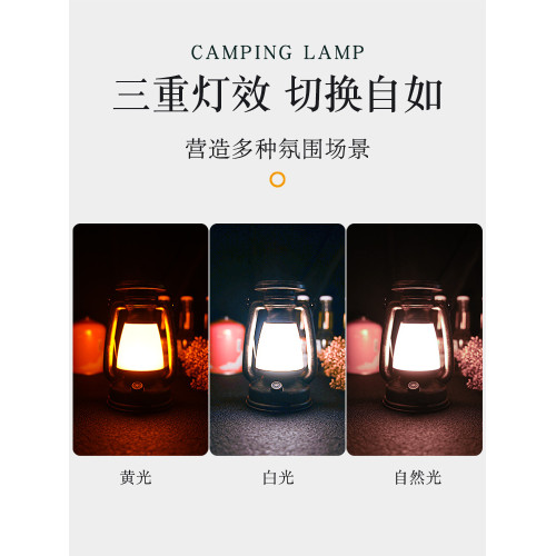 銀諾復古馬燈戶外露營燈超長續航老式煤油燈太陽能充電手提氛圍燈