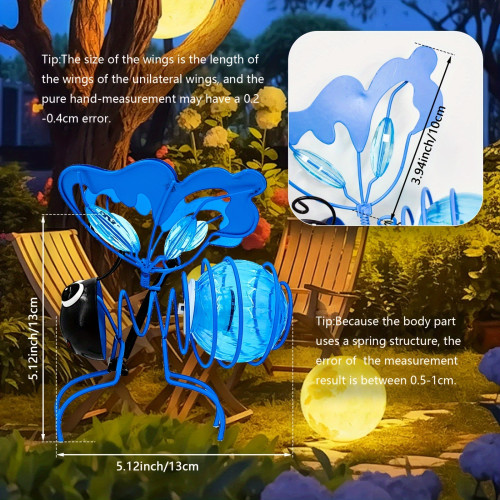 2 Pack Solar Powered Metal Butterfly Garden Lights, LED