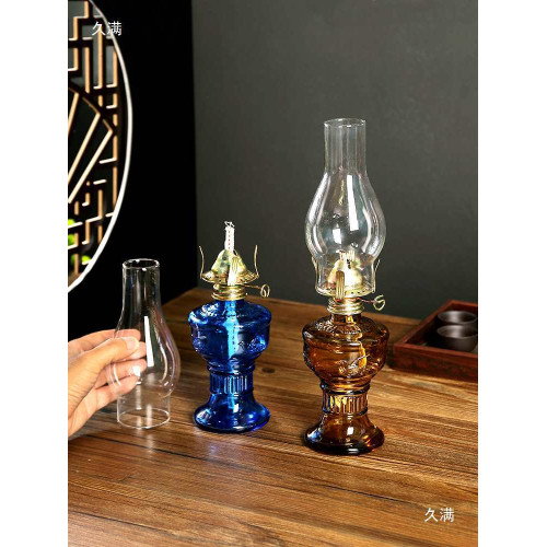 復古玻璃罩煤油燈用洋油燈攝影婚禮背景道具裝飾品酒吧老式擺件