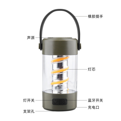 爆款多功能LED照明氛圍燈藍牙音箱夜燈便捷式三角支架露營燈