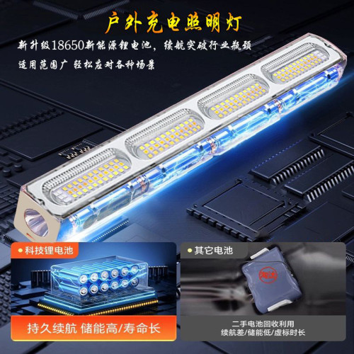 led應急充電燈夜市地攤燈戶外高亮反光杯充電燈琯露營戶外照明燈