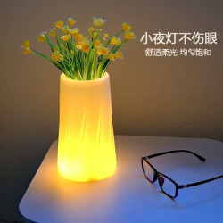 2023北歐高顔值LED節能可發光花瓶塑膠擺件家居台面裝飾小夜燈