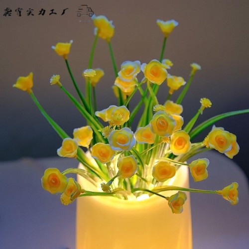 2023北歐高顔值LED節能可發光花瓶塑膠擺件家居台面裝飾小夜燈