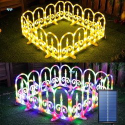 8 Pack Solar Powered LED Garden Border Fence Lights,