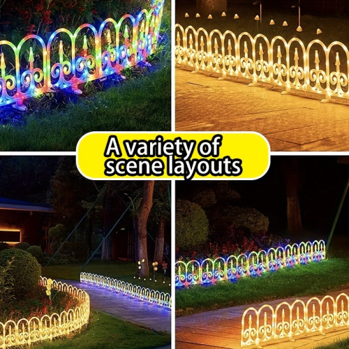 8 Pack Solar Powered LED Garden Border Fence Lights,