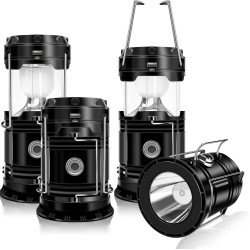 4 Pack Solar Camping Lantern Collapsible led Solar usb