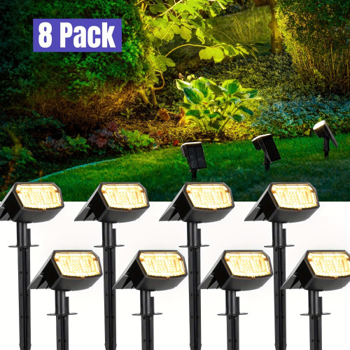 6 Pack Multicolor Solar Spot Lights Outdoor, 9 Lighting