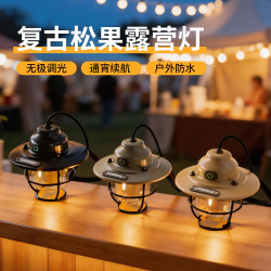 新款戶外野營燈 LED復古馬燈 手提帳篷燈便捷式USB充電露營燈