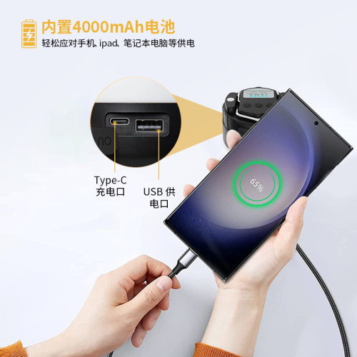 磁吸野營照明防水營地燈戶外露營燈多功能USB充電帳篷燈led應急燈