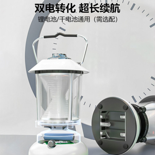 新款手提式戶外露營燈防水長續航無極調光可攜式雙光源多功能應急燈