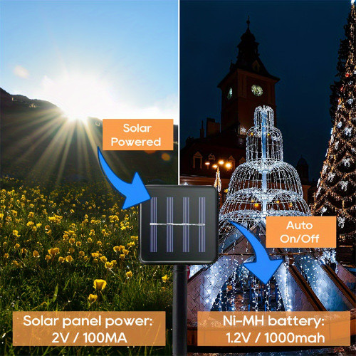 1PC 50 400 LED Solar Power String Fairy Lights Garden