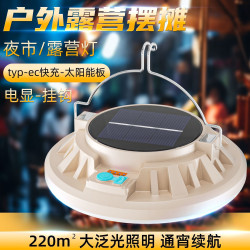 戶外太陽能露營燈夜市擺攤照明停電應急燈充電超長續航帳篷燈掛燈