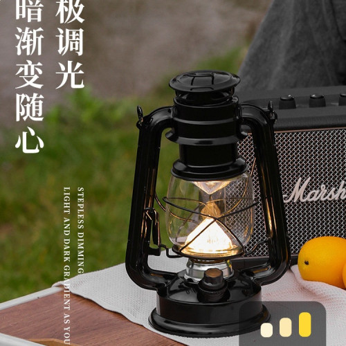 充電復古煤油馬燈露營燈超長續航戶外野營氛圍照明燈天幕帳篷掛燈