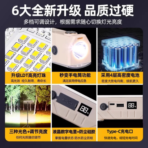 擺攤燈led夜市照明燈擺攤夜市燈不插電戶外充電燈長續航燈