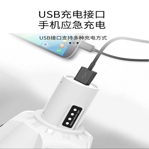 LED太陽能充電燈泡野營燈內置鋰電夜市地攤燈戶外擺攤神器